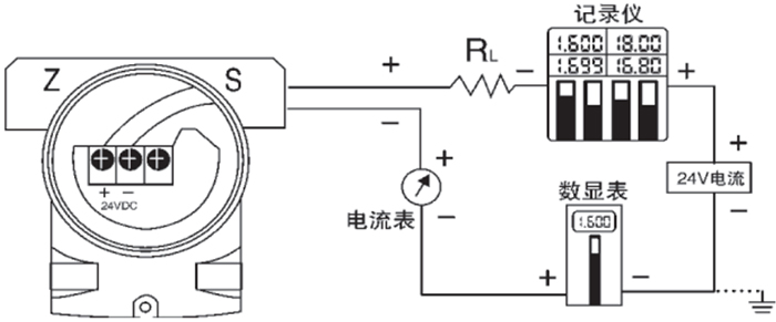 擴(kuò)散硅液位變送器接線圖